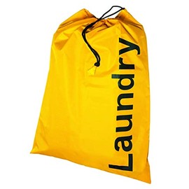 Kleiber Laundry Bag with Draw String Closure, Yellow, Fabric, 24 x 16 x 1 cm