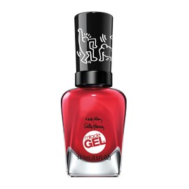 Sally Hansen Miracle Gel Keith Haring Salon Quality Nail Polish | Gel-Like Formula, Two-Step System, No UV Light Needed, Long Lasting | Opaque, Glossy | 917 Red-iant Baby | Red Nail Color