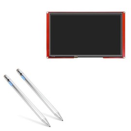 BoxWave Stylus Pen Compatible with Nextion NX1060P101-011R-I (10.1 in) - AccuPoint Active Stylus (2-Pack), Electronic Stylus with Ultra Fine Tip - Metallic Silver
