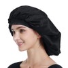 Alnorm Satin Bonnet for Natural Hair Curly Hair Braids Black