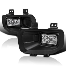 Spec-D Tuning Clear Bumper Driving Fog Lights + Bulbs Compatible with 2015-2017 Ford F150 F-150 Pickup L+R Pair Assembly