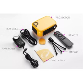 wdd Projector A2000 Mini Projector 1080P Portable Smartphone Connected