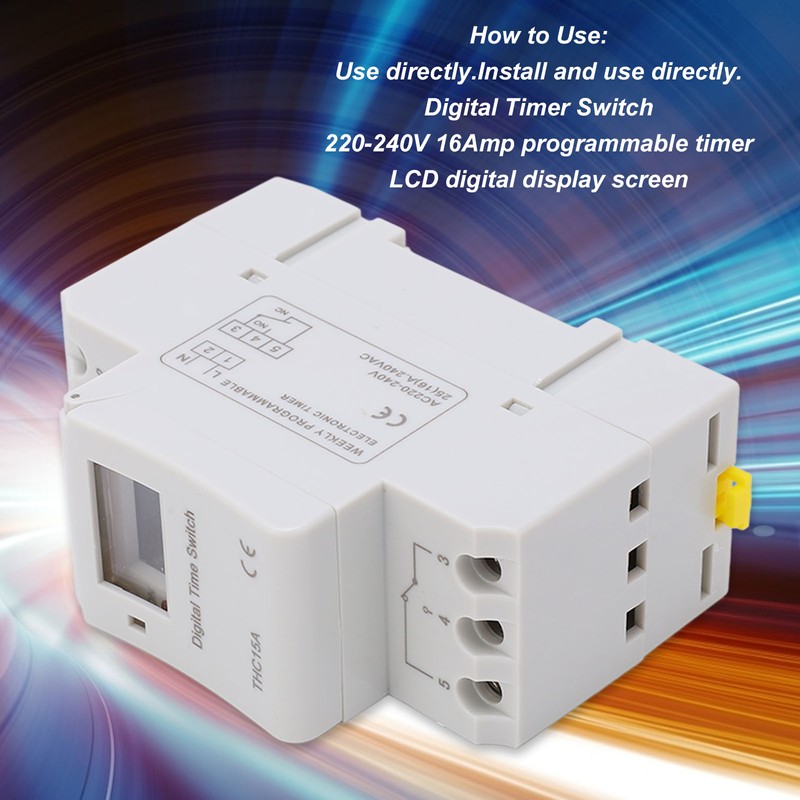 Digital Timer Switch LCD Programmable Weekly Rail Time Relay AC220‑240V