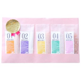 Umeken Honpo Rock Salt Himalayan Rock Salt Bath Salt, Peace Bath Salt, Petite Gift Set, 1.1 oz (30 g), Set of 5 Bags, Relax Bath Time