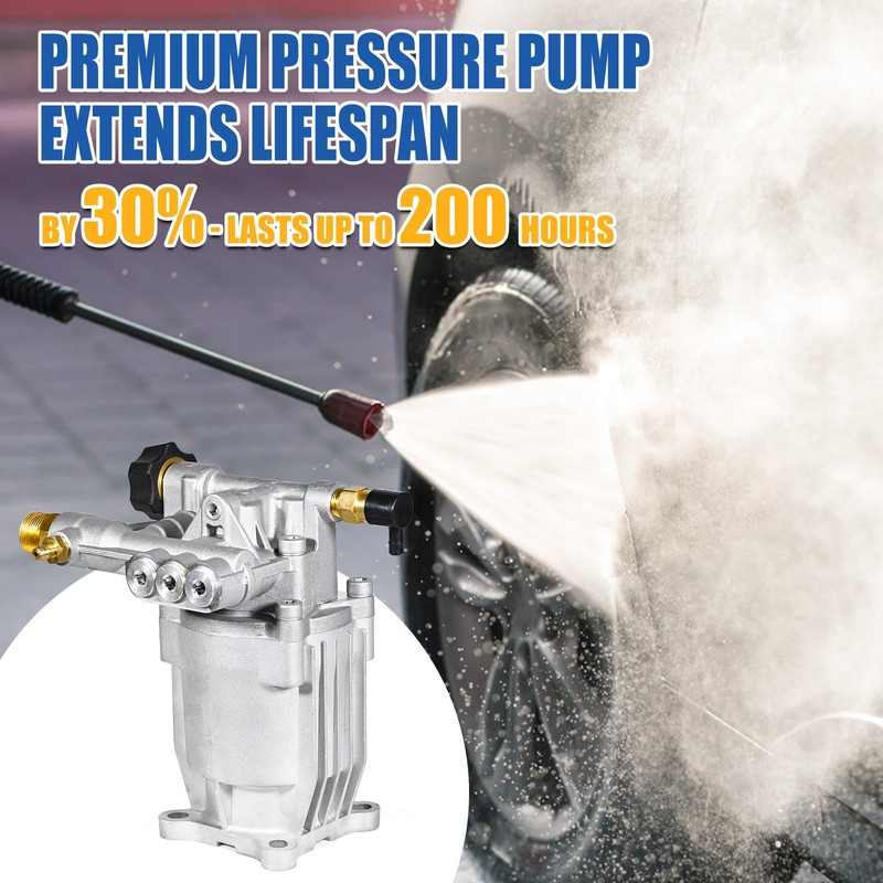 TOOLCY 3/4" Shaft Horizontal Pressure Washer Pump, 2600-3200 PSI @