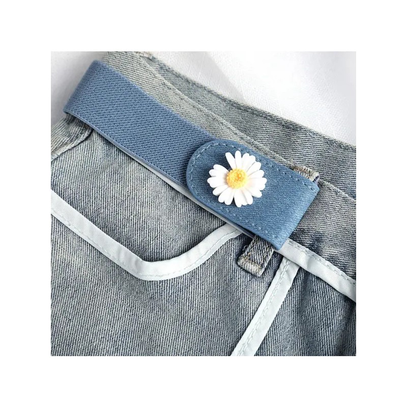 플라워 허리조절 밴딩 똑딱이 벨트 3color Flower Adjustable Waist Belt