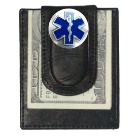 Custom EMT, EMS, Cross of Life Paul and Taylor Money Clip Wallet Black