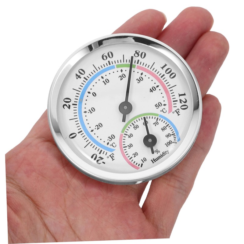 Kisangel Precision Mini Hygrometer Aluminum Alloy Body Dual Temperature Humidity