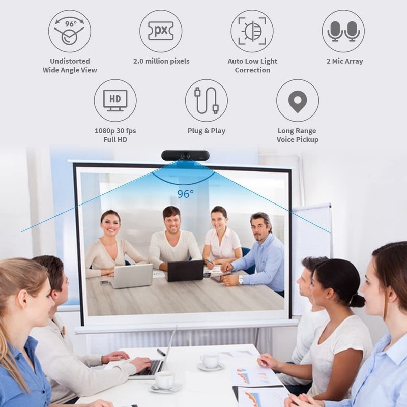 JPL Vision & Voice USB 1080p HD Webcam, ideal for