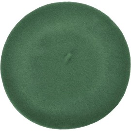 SARIMON Wool French Beret Hat for Men and Women in Plain Colours (Green)