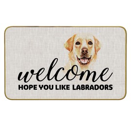 Mingnei Funny Welcome Hope You Like Labradors Dog Doormat Door Mat for Home Entrance, Labrador Dog Lover Floor Mats for House Front Indoor Inside Outdoor Outside Entryway Rug 30 x 17 Welcome Mat
