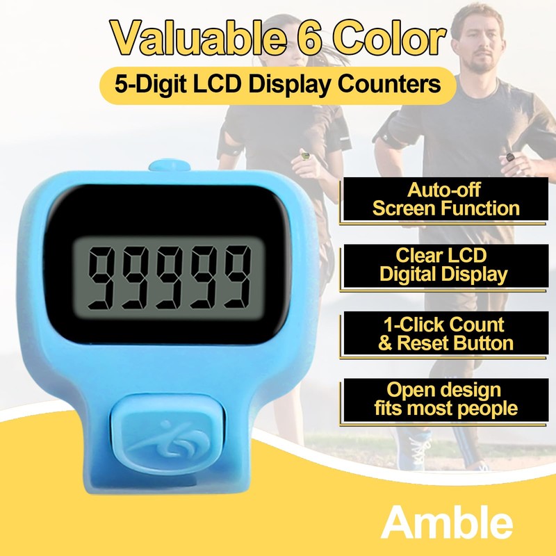 Amble Clicker Counter, Tally Counter, 6 Pack Electronic Finger Clicker