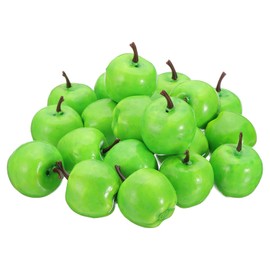 PATIKIL 20 Pcs Artificial Mini Apple, Foam Simulation Fake Small Green Apple Lifelike Realistic Faux Fake Fruit Model for Home Kitchen Party Decoration, Photography Props