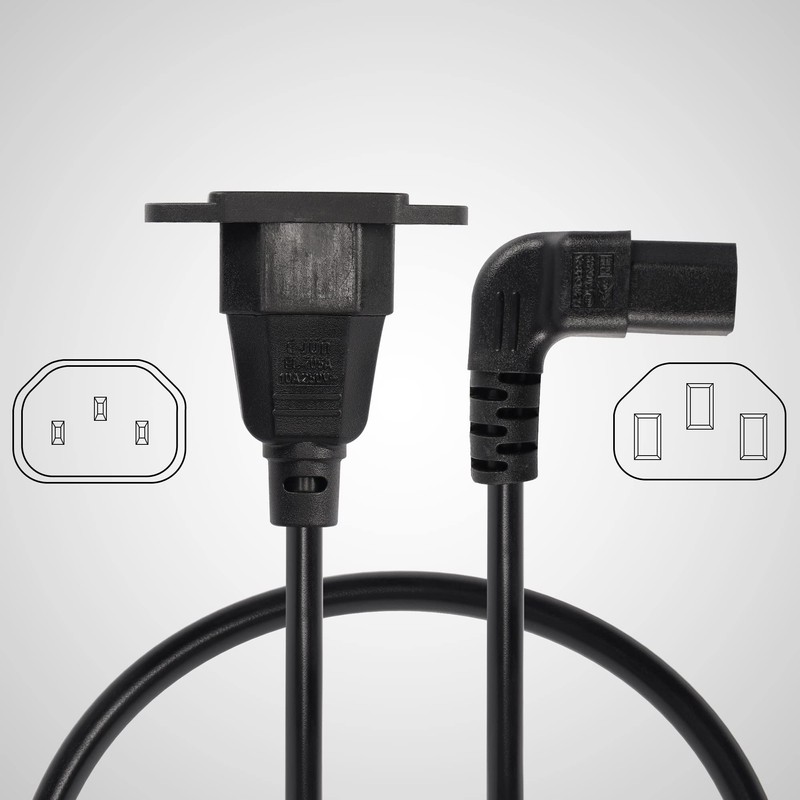 CERRXIAN 0.3m Down Angle C13 to C14 Panel Mount Power