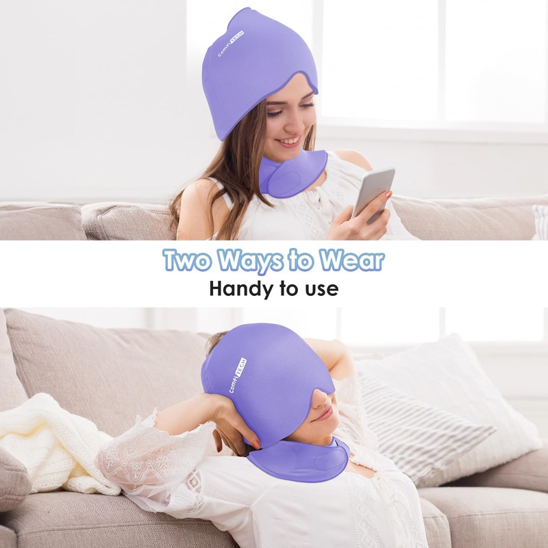 ComfiTECH Cold Cap and Neck Ice Pack Wrap Gel Combo,