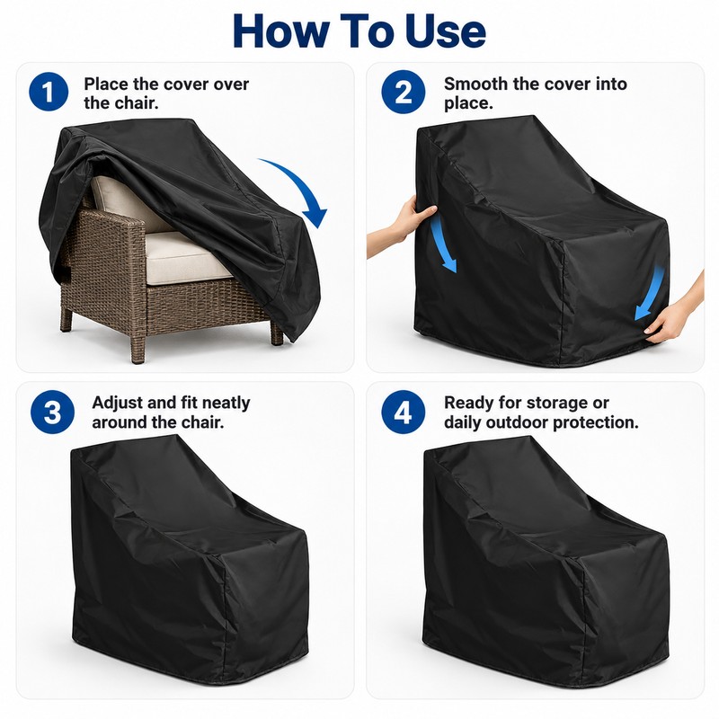 Outdoor Stacked Chair Cover, Water-Resistant Polyester Patio Furniture Protector for