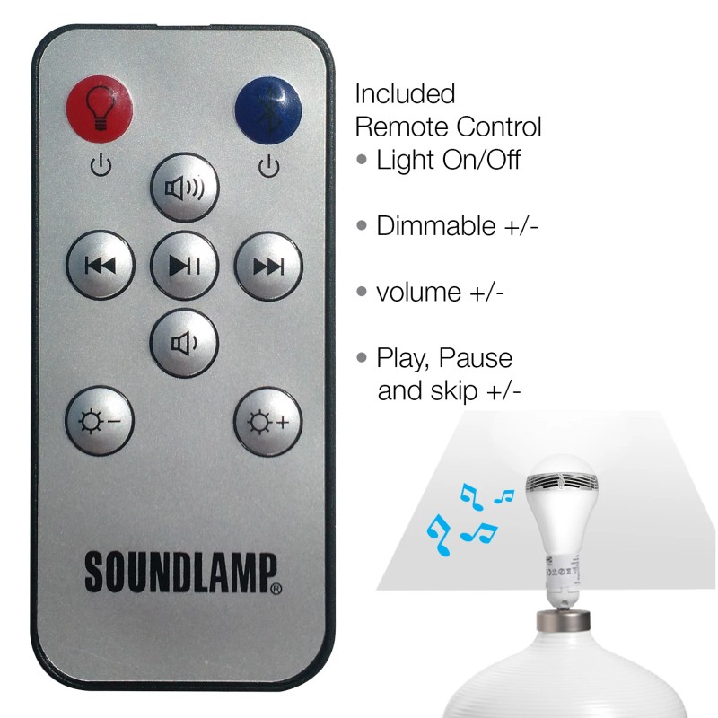 SOUNDLAMP Dimmable LED Light Bulb with Bluetooth Speaker w/ Remote