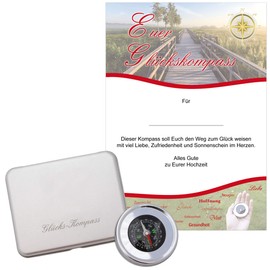 Geschenke mit Namen Compass, metal, silver, 5.5 cm