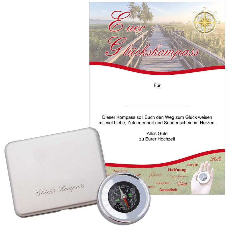 Geschenke mit Namen Compass, metal, silver, 5.5 cm
