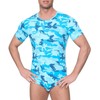 Landofgenie Short Sleeve Onesie Adult One Piece Pajamas Camouflage Bodysuit