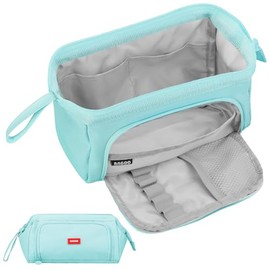 Sciphylia Pencil Case Large with Handle Pencil Case Girls Boys Pencil Case School Supplies Stationery Desk Organiser for Children Students Adults School Blue