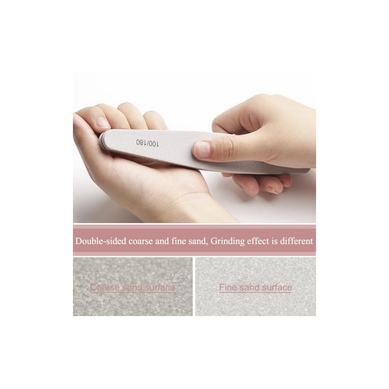 6 limas de uñas para uñas naturales, pizarras de esmeril