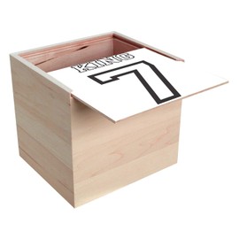 Fabulous Box aus Holz – Nummer Trikot King 7 Sport Fußball Basketball (10 x 10 x 10 cm)
