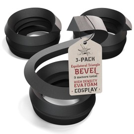 The Foamory - Clavija de espuma EVA de alta densidad, material de manualidades de cosplay de 1 metro, múltiples formas, múltiples diámetros de 5 a 40 mm, negro (paquete de 3: base de 30 mm, bisel
