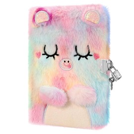 PESLNG Secret Girl Journal with Lock, Ideal for Back to School and Special Gifts (Cartoon Cat, Multi)