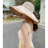 HUAMULAN Wide Brim Women Summer Sun Floppy Hat Ponytail Beach
