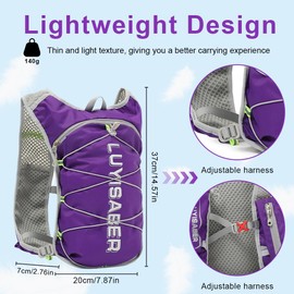 flintronic Running Vest for Women Men, Lightweight Running Backpacks, Hydration Vest Backpack with Reflective Design, Adjustable Hydration Backpack for Outdoor Climbing Hiking Cycling Biking Trail