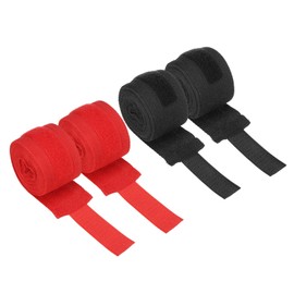 PATIKIL Boxing Hand Wraps, 197 Inch Length Elastic Boxing Wraps Cotton Fist Mitts Wrist Straps Protection for Muay Thai Martial Arts Kickboxing Bandages, Red/Black
