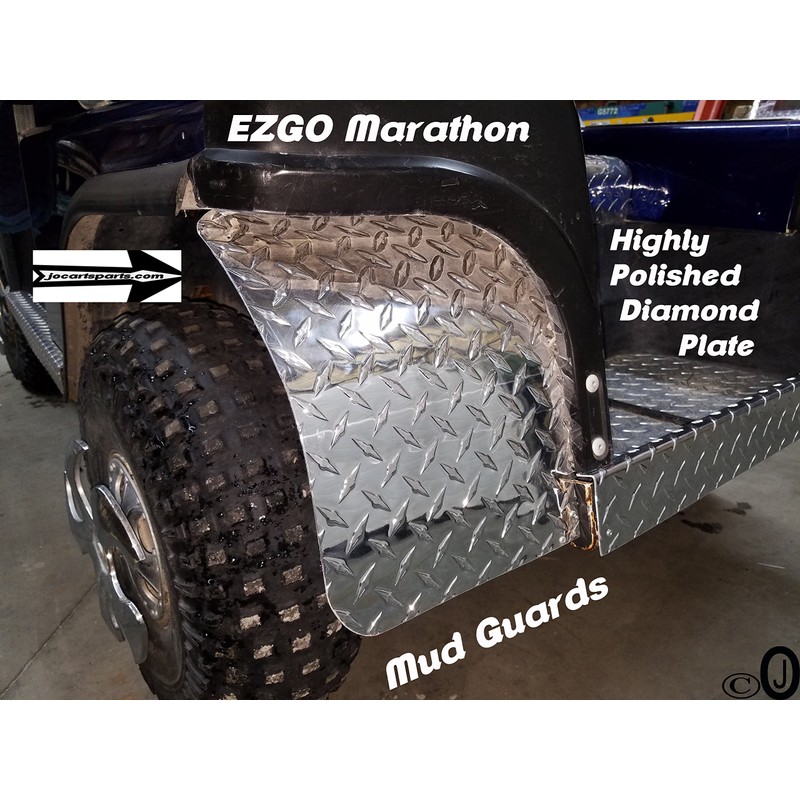 Ezgo Marathon Golf Cart Highly Polished Diamond Plate Mud Flaps