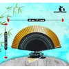 FANSOF.FANS Premium Silk Fabric Border Handheld Folding Fan with Grade