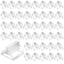 DOPENSPI 50PCS Card Stands, Table Sign Holder Stand Clear Display Stands Menu Holders Picture Stand CardStands for Table for Wedding Photos Memos Pictures Display