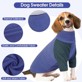 OUOBOB Dog Coat Turtleneck Stretchy Dog Sweater, Soft Dog Cold Weather Coat, Fleece Dog Apparel Vest for Large Dogs, Turtleneck Knit Sweatshirt Lightweight Clothes Jumpsuit Shirt German Shepard XXXL