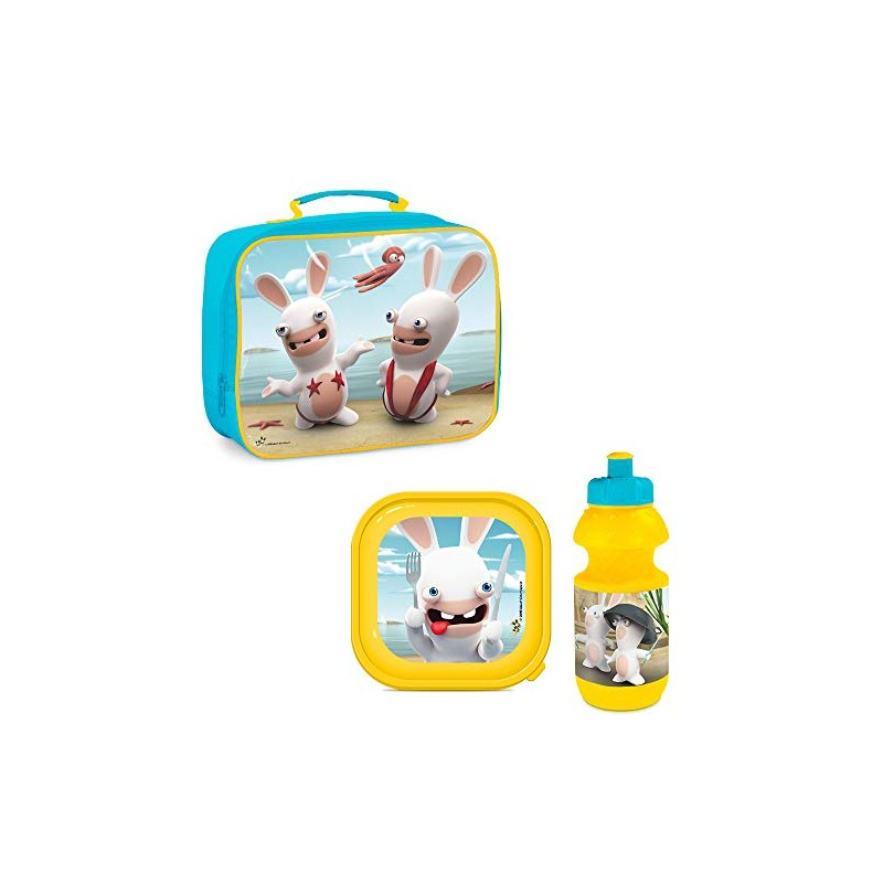 Raving Rabbits bag, lunch box and bottle
