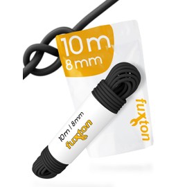 fuxton® Rubber Cord (8 mm x 10 m), Expander Rope, Rubber Lead, Bungee Cord Marine, Tension Rubber, Sold by the Metre, Black