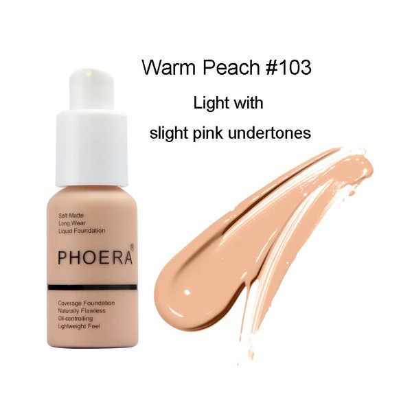 PHOERA® Soft Matte Full Coverage Liquid Foundation Concealer Longlasting Makeup