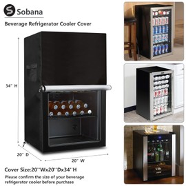 Sobana - Cubierta para refrigerador y enfriador para bebidas para la mayoría de mini nevera de cerveza o vino de 3.2 pies cúbicos, impermeable, a prueba de polvo, con cierre lateral anti-UV, se puede