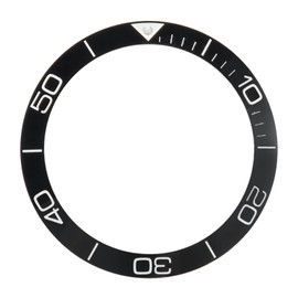 Ceramic Watch Bezel Ring Professional 38.6mm Watch Bezel Insert Replacement Parts Accessory for Repairer Black Base White Digit Dotted Line