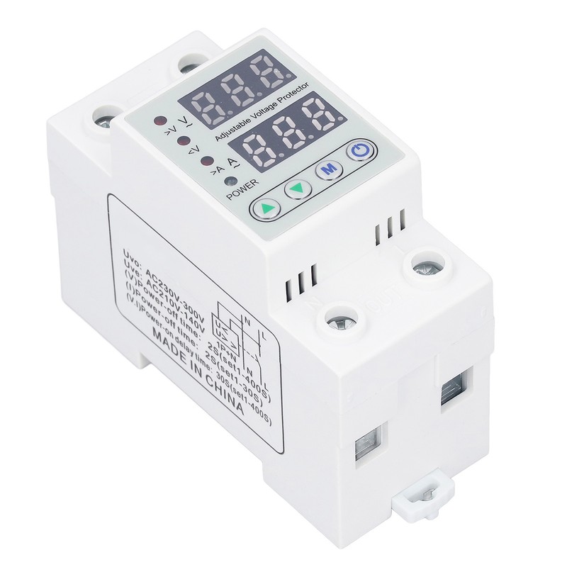 Digital Display 2P Voltage Protector Automatic Reset Under Over Voltage