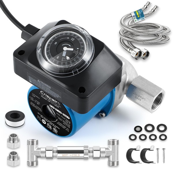 Crispaire Instant Hot Water Recirculating Pump Kit - Effortless Install,