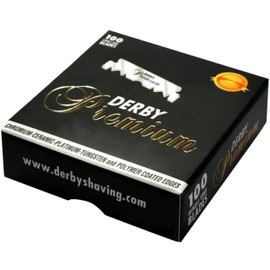 Derby Premium Single Edge Razor Blades, Ultra Sharp, Chromium - Ceramic - Platinum - Tungsten and Polymer Coated Edges (1)