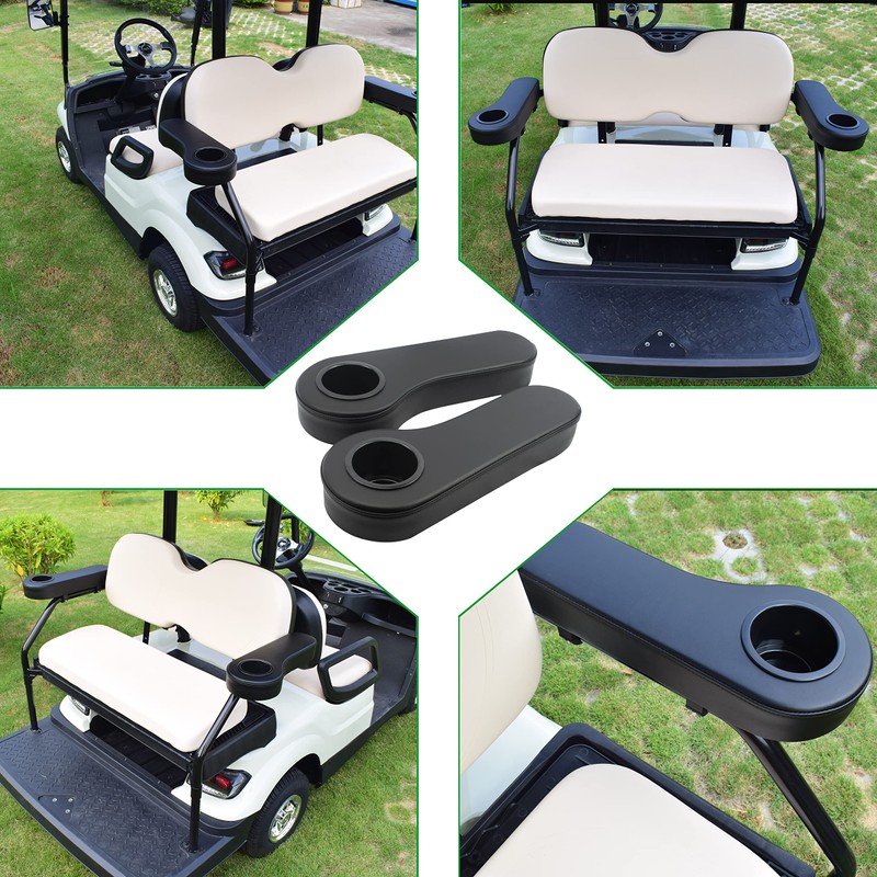 NOKINS Golf Cart Armrest with Cup Holder, No Drilling,Golf Cart