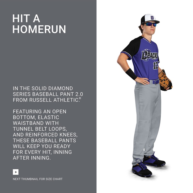 Russell Athletic Solid Diamond Series Baseball Pant 2.0 White XL