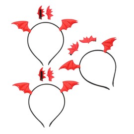 DECHOUS 3 Set Stylish Bat Inspired Hair Hoops with Clips for Adults for Costume Parties and Animal Cosplay Events