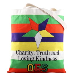 LEVLO Oess East Star Tote Bag Oess East Star Gift for Women Oess Sorority Gift Greek Sisterhood Sorority Gift Oess Shopping Bag, Charity Truth and 1