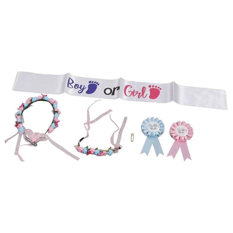 Boy Girl Gender Headband Decoration Sash Maternity Gender Sash Belt