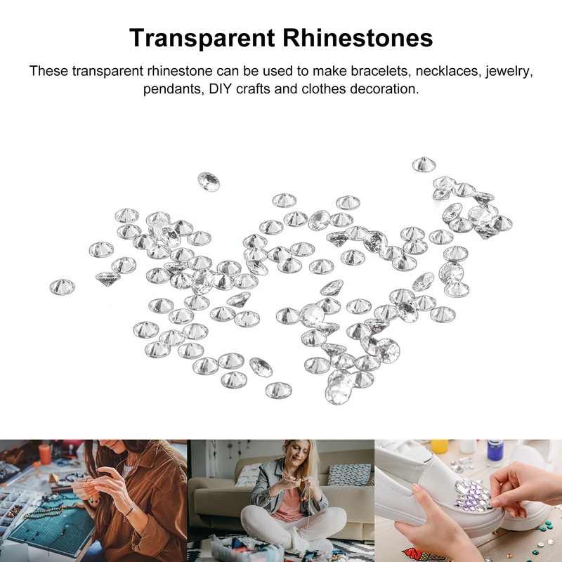 100pcs Transparent Rhinestones Mini Sharpened Bottom Exquisite Crystal Gems for